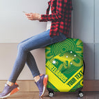 Australia Wheelaroos Rugby Custom Luggage Cover Go Aussie Kangaroo Indigenous Art