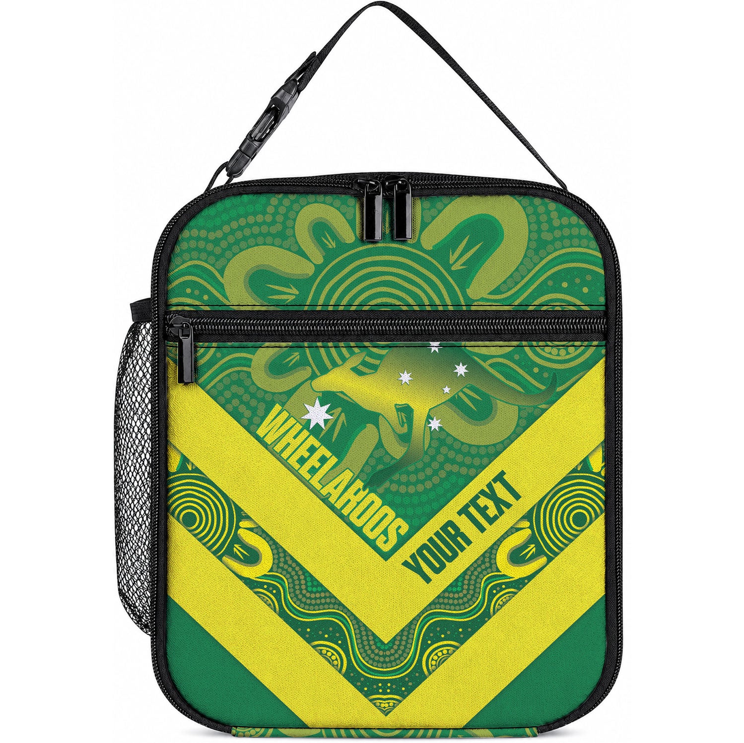 Australia Wheelaroos Rugby Custom Lunch Bag Go Aussie Kangaroo Indigenous Art