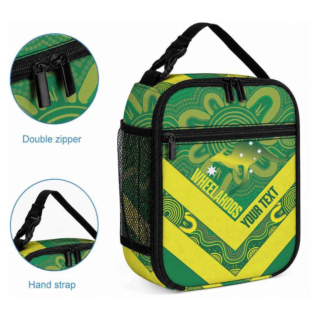 Australia Wheelaroos Rugby Custom Lunch Bag Go Aussie Kangaroo Indigenous Art