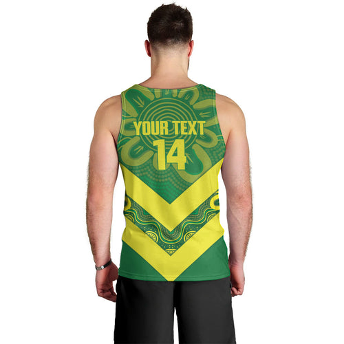 Australia Wheelaroos Rugby Custom Men Tank Top Go Aussie Kangaroo Indigenous Art