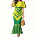 Australia Wheelaroos Rugby Custom Mermaid Dress Go Aussie Kangaroo Indigenous Art