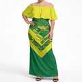 Australia Wheelaroos Rugby Custom Off Shoulder Maxi Dress Go Aussie Kangaroo Indigenous Art