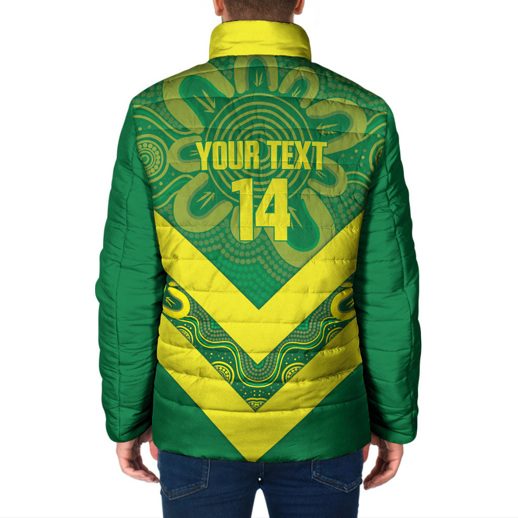 Australia Wheelaroos Rugby Custom Padded Jacket Go Aussie Kangaroo Indigenous Art