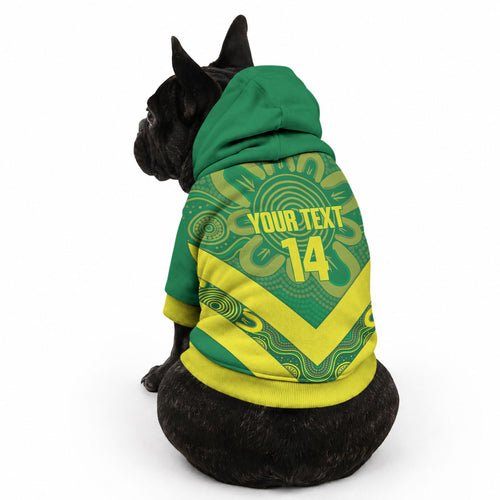 Australia Wheelaroos Rugby Custom Pet Hoodie Go Aussie Kangaroo Indigenous Art