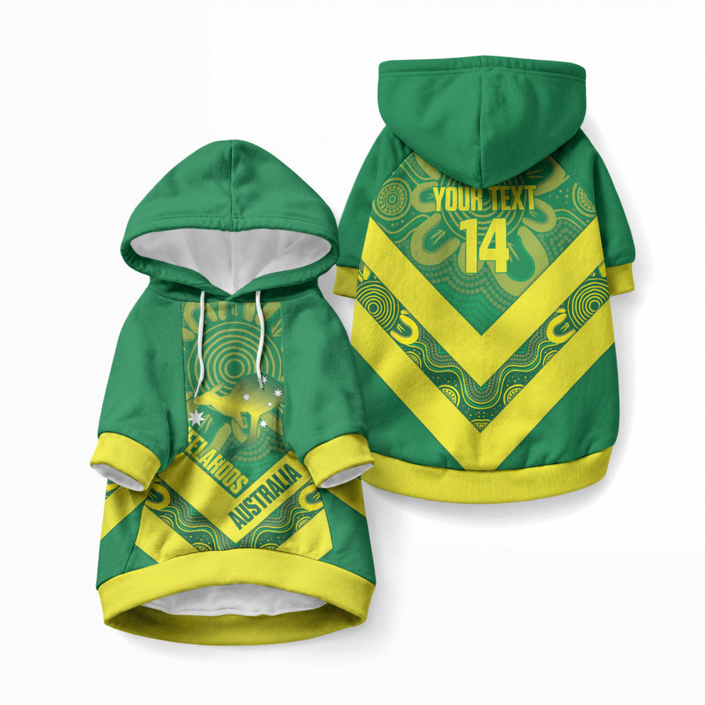 Australia Wheelaroos Rugby Custom Pet Hoodie Go Aussie Kangaroo Indigenous Art