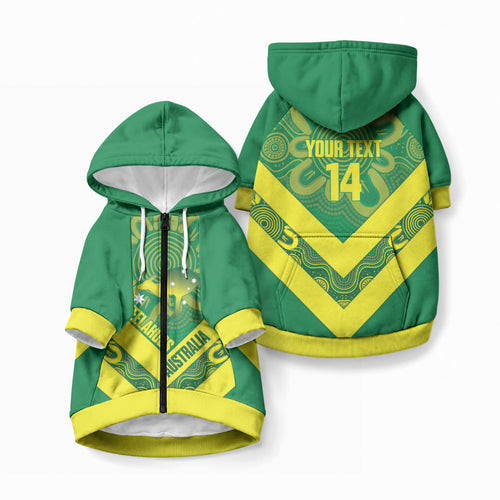 Australia Wheelaroos Rugby Custom Pet Hoodie Go Aussie Kangaroo Indigenous Art