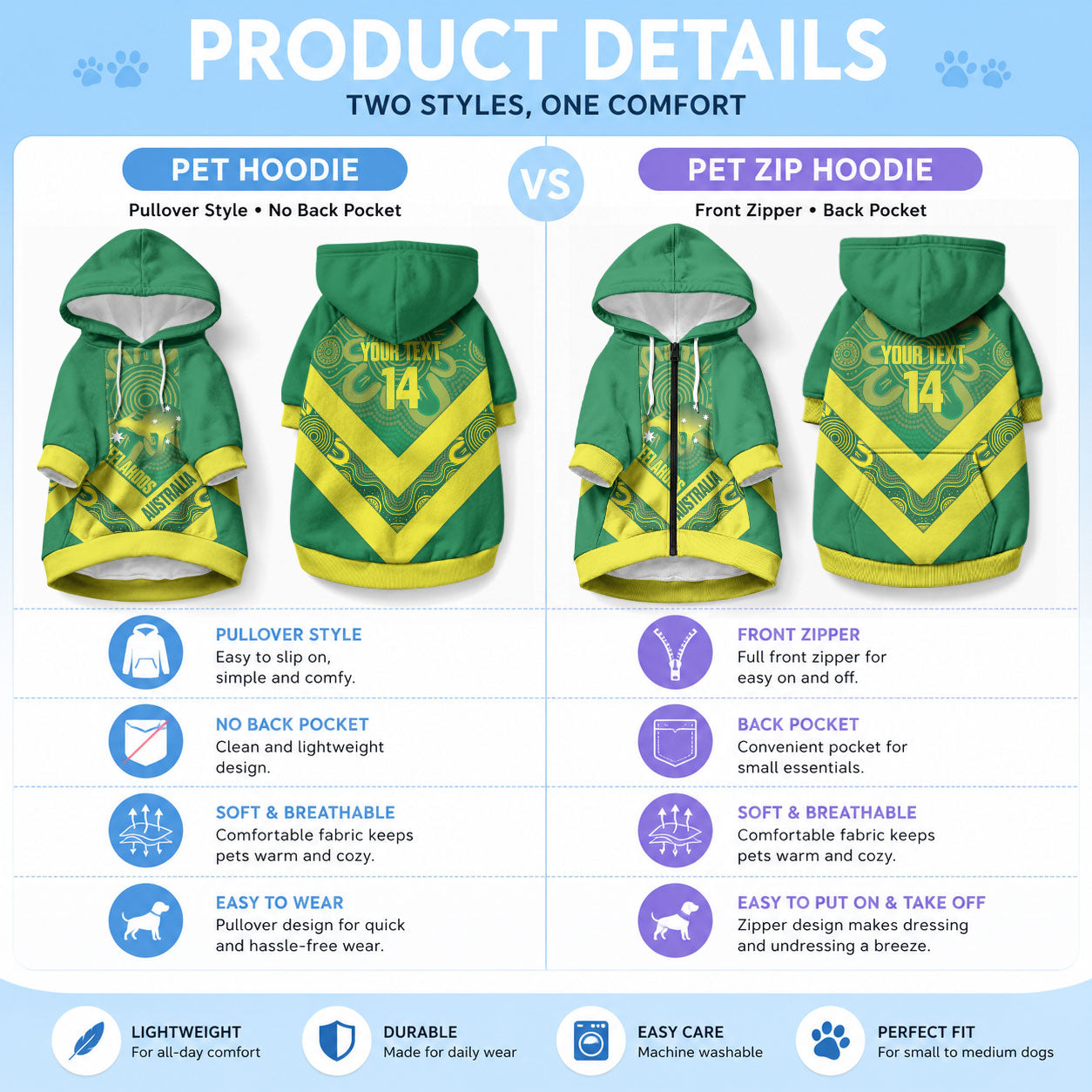Australia Wheelaroos Rugby Custom Pet Hoodie Go Aussie Kangaroo Indigenous Art