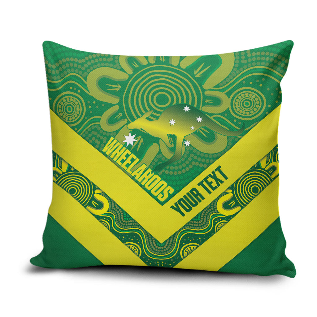 Australia Wheelaroos Rugby Custom Pillow Cover Go Aussie Kangaroo Indigenous Art