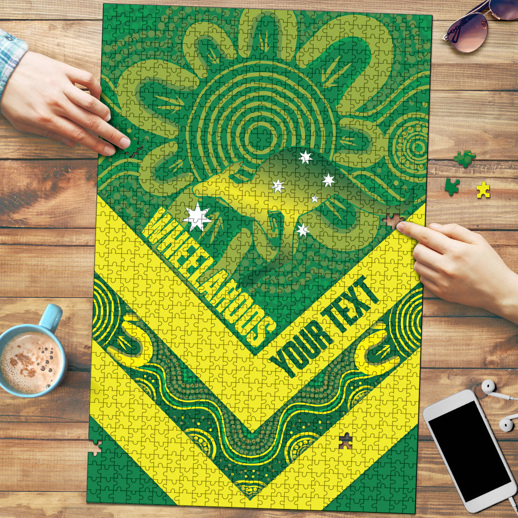 Australia Wheelaroos Rugby Custom Puzzle Go Aussie Kangaroo Indigenous Art