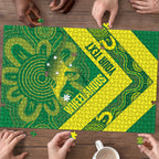 Australia Wheelaroos Rugby Custom Puzzle Go Aussie Kangaroo Indigenous Art