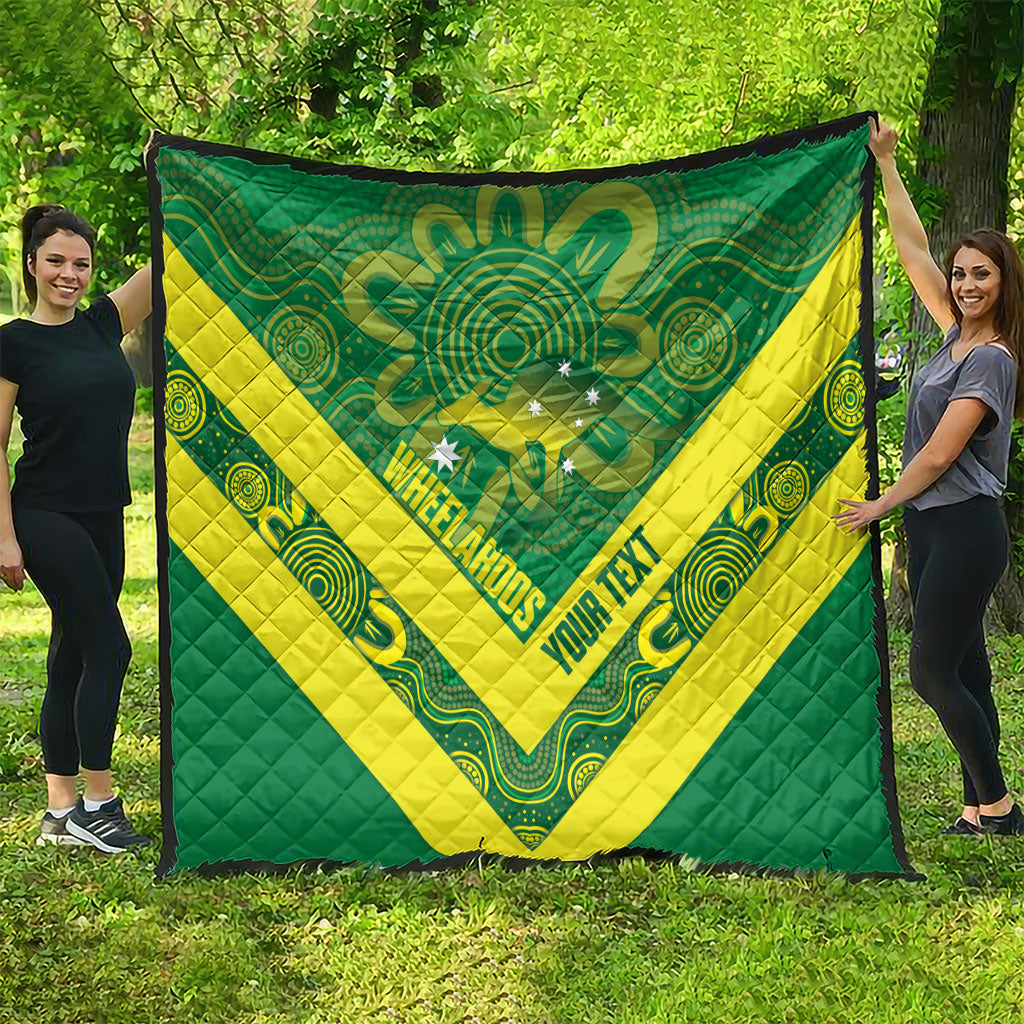 Australia Wheelaroos Rugby Custom Quilt Go Aussie Kangaroo Indigenous Art