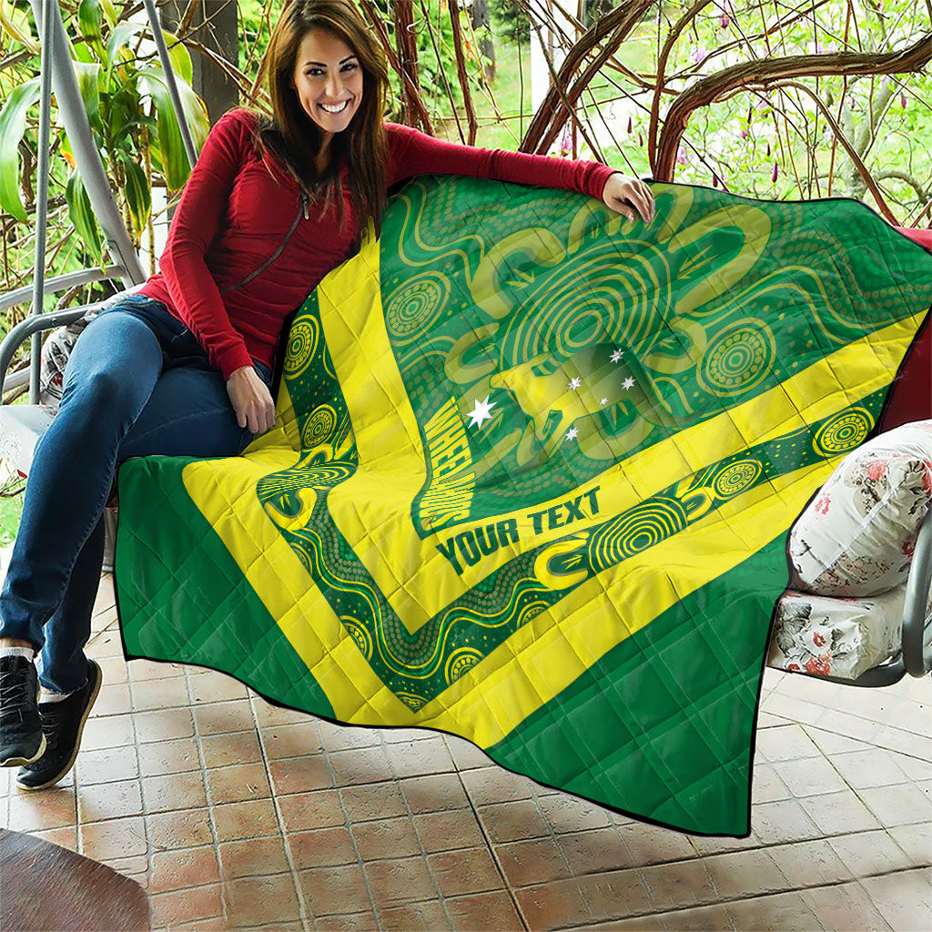 Australia Wheelaroos Rugby Custom Quilt Go Aussie Kangaroo Indigenous Art