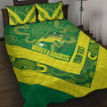 Australia Wheelaroos Rugby Custom Quilt Bed Set Go Aussie Kangaroo Indigenous Art