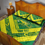 Australia Wheelaroos Rugby Custom Quilt Bed Set Go Aussie Kangaroo Indigenous Art