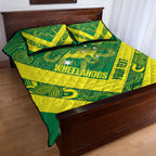 Australia Wheelaroos Rugby Custom Quilt Bed Set Go Aussie Kangaroo Indigenous Art