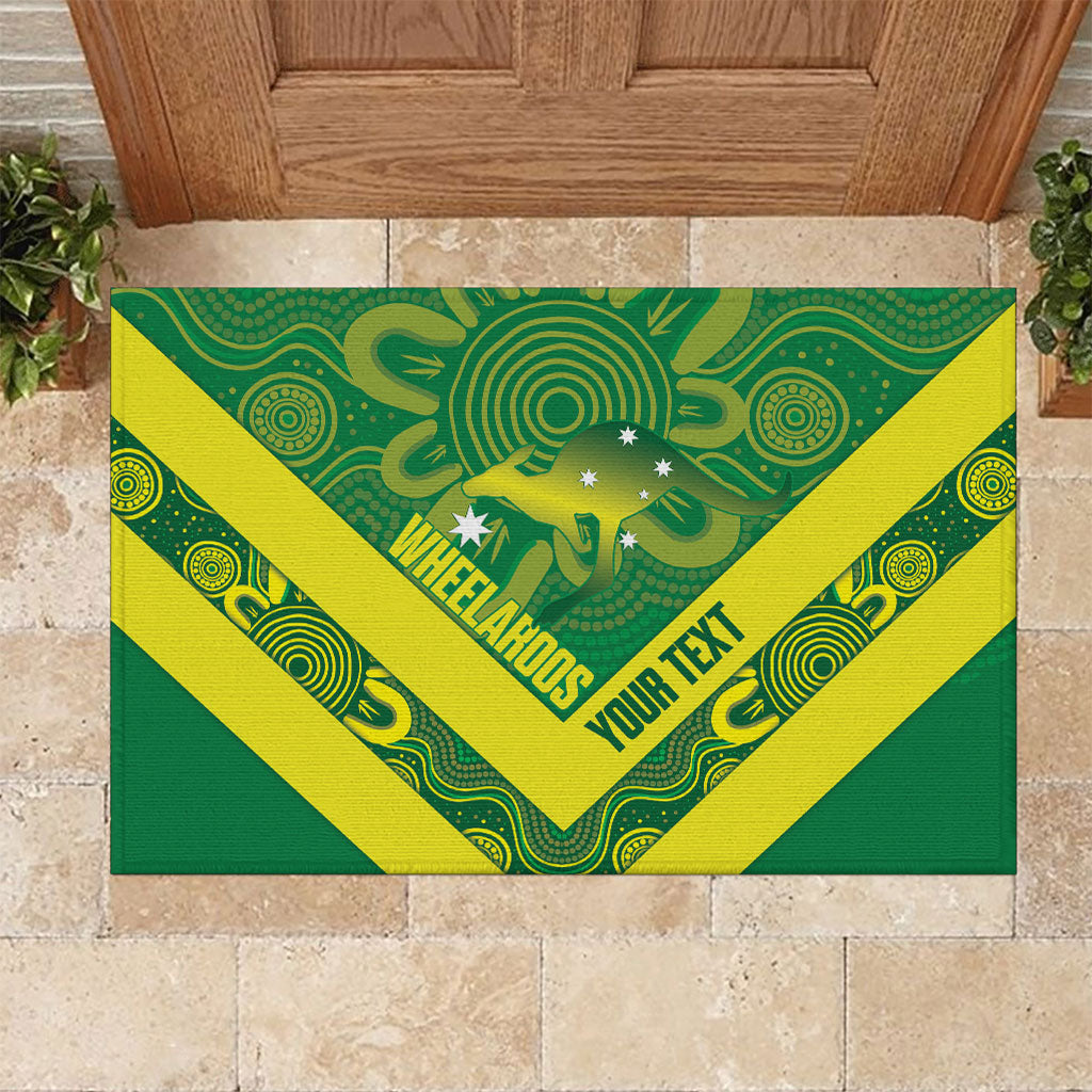 Australia Wheelaroos Rugby Custom Rubber Doormat Go Aussie Kangaroo Indigenous Art