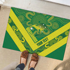 Australia Wheelaroos Rugby Custom Rubber Doormat Go Aussie Kangaroo Indigenous Art