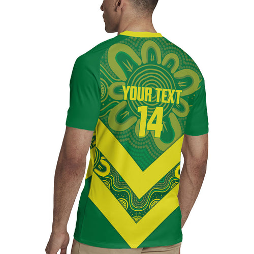 Australia Wheelaroos Rugby Custom Rugby Jersey Go Aussie Kangaroo Indigenous Art