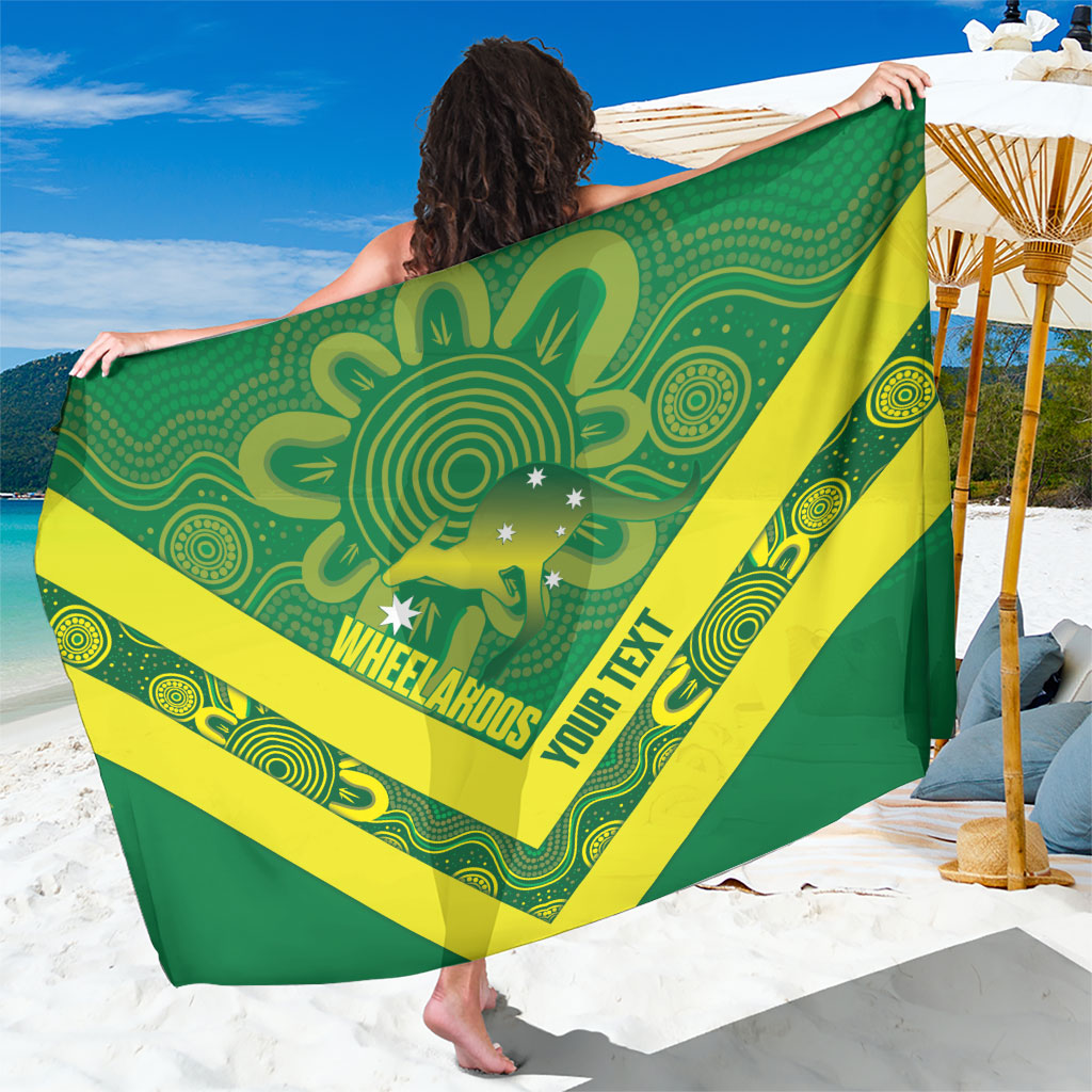 Australia Wheelaroos Rugby Custom Sarong Go Aussie Kangaroo Indigenous Art