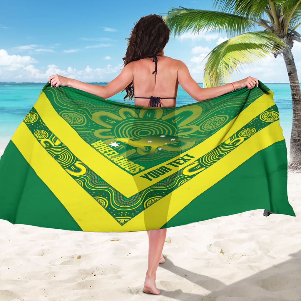 Australia Wheelaroos Rugby Custom Sarong Go Aussie Kangaroo Indigenous Art