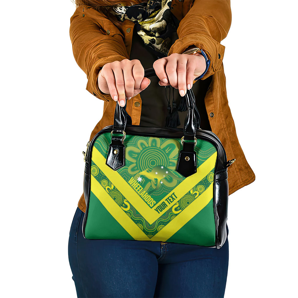 Australia Wheelaroos Rugby Custom Shoulder Handbag Go Aussie Kangaroo Indigenous Art