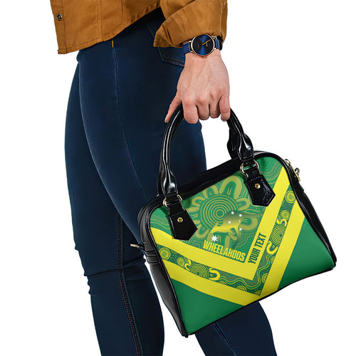 Australia Wheelaroos Rugby Custom Shoulder Handbag Go Aussie Kangaroo Indigenous Art