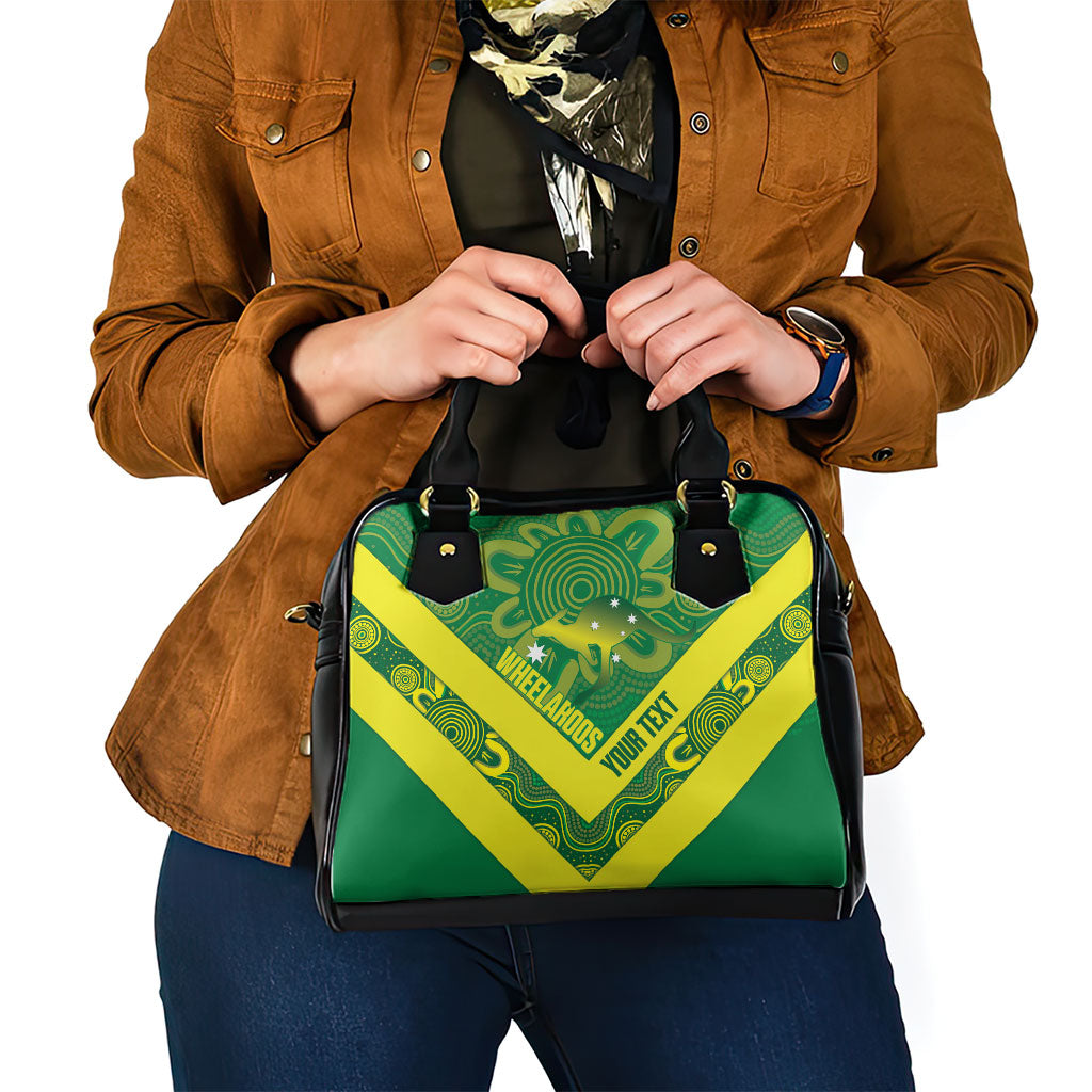 Australia Wheelaroos Rugby Custom Shoulder Handbag Go Aussie Kangaroo Indigenous Art