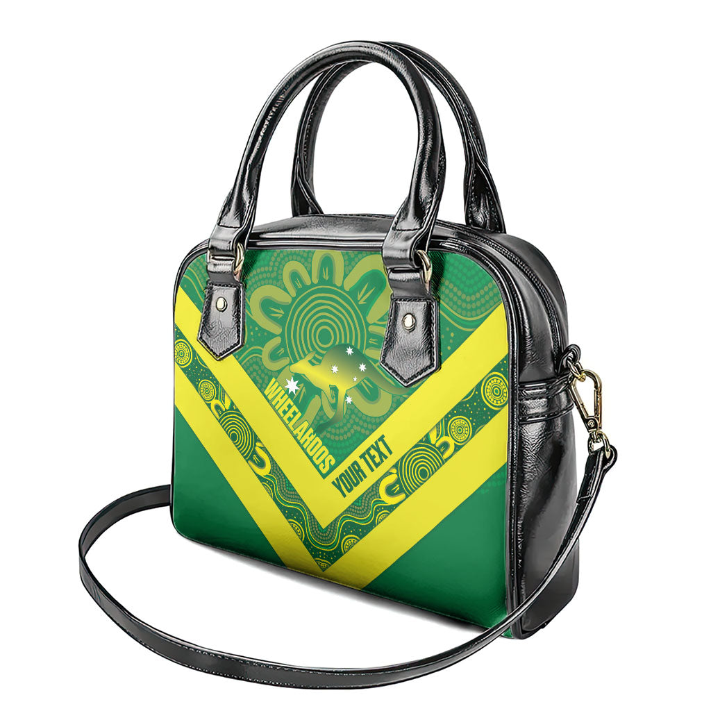 Australia Wheelaroos Rugby Custom Shoulder Handbag Go Aussie Kangaroo Indigenous Art