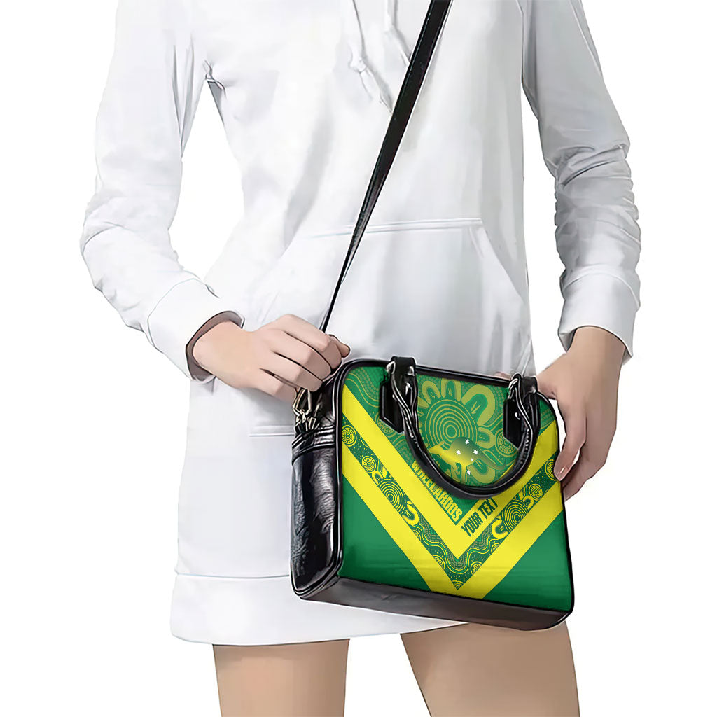Australia Wheelaroos Rugby Custom Shoulder Handbag Go Aussie Kangaroo Indigenous Art