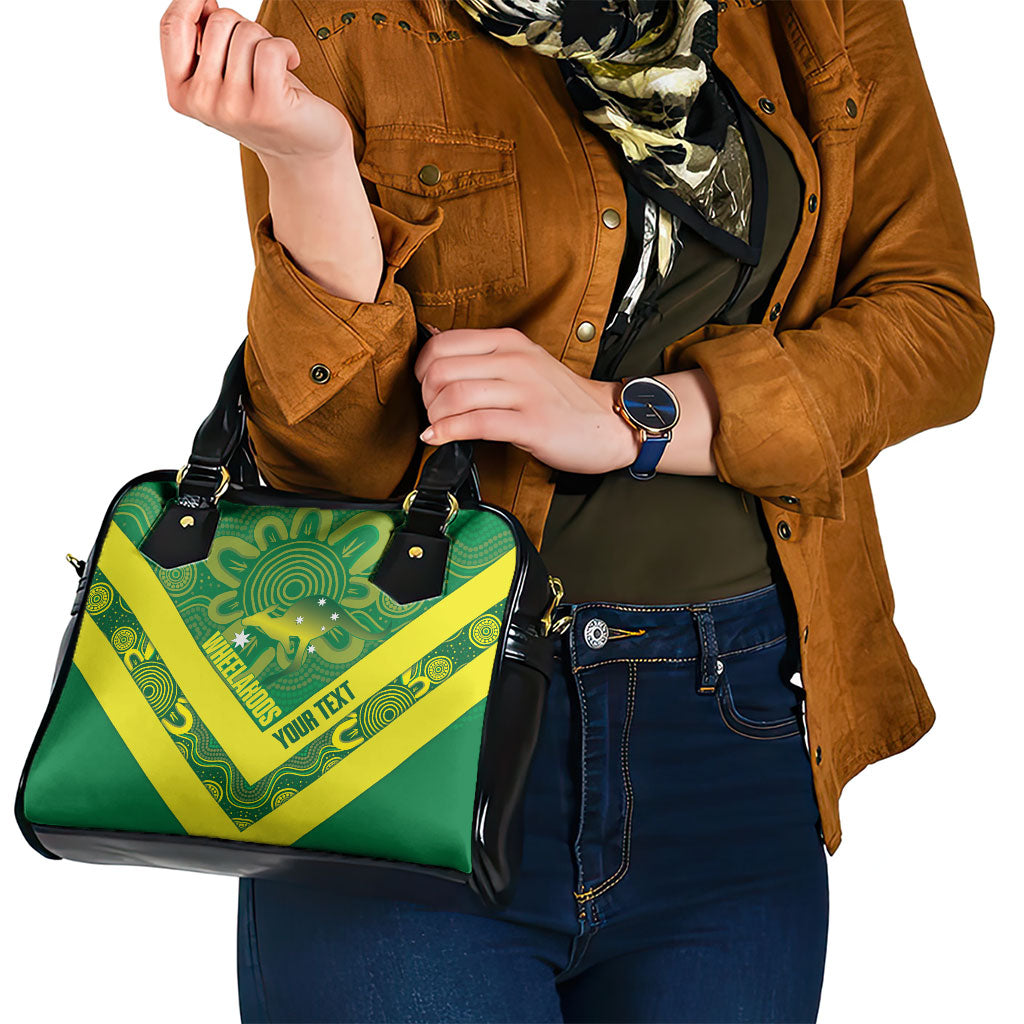 Australia Wheelaroos Rugby Custom Shoulder Handbag Go Aussie Kangaroo Indigenous Art