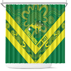 Australia Wheelaroos Rugby Custom Shower Curtain Go Aussie Kangaroo Indigenous Art