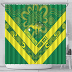 Australia Wheelaroos Rugby Custom Shower Curtain Go Aussie Kangaroo Indigenous Art
