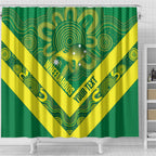 Australia Wheelaroos Rugby Custom Shower Curtain Go Aussie Kangaroo Indigenous Art
