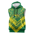 Australia Wheelaroos Rugby Custom Sleeveless Hoodie Go Aussie Kangaroo Indigenous Art