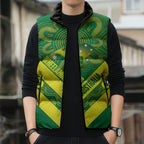 Australia Wheelaroos Rugby Custom Sleeveless Puffer Jacket Go Aussie Kangaroo Indigenous Art