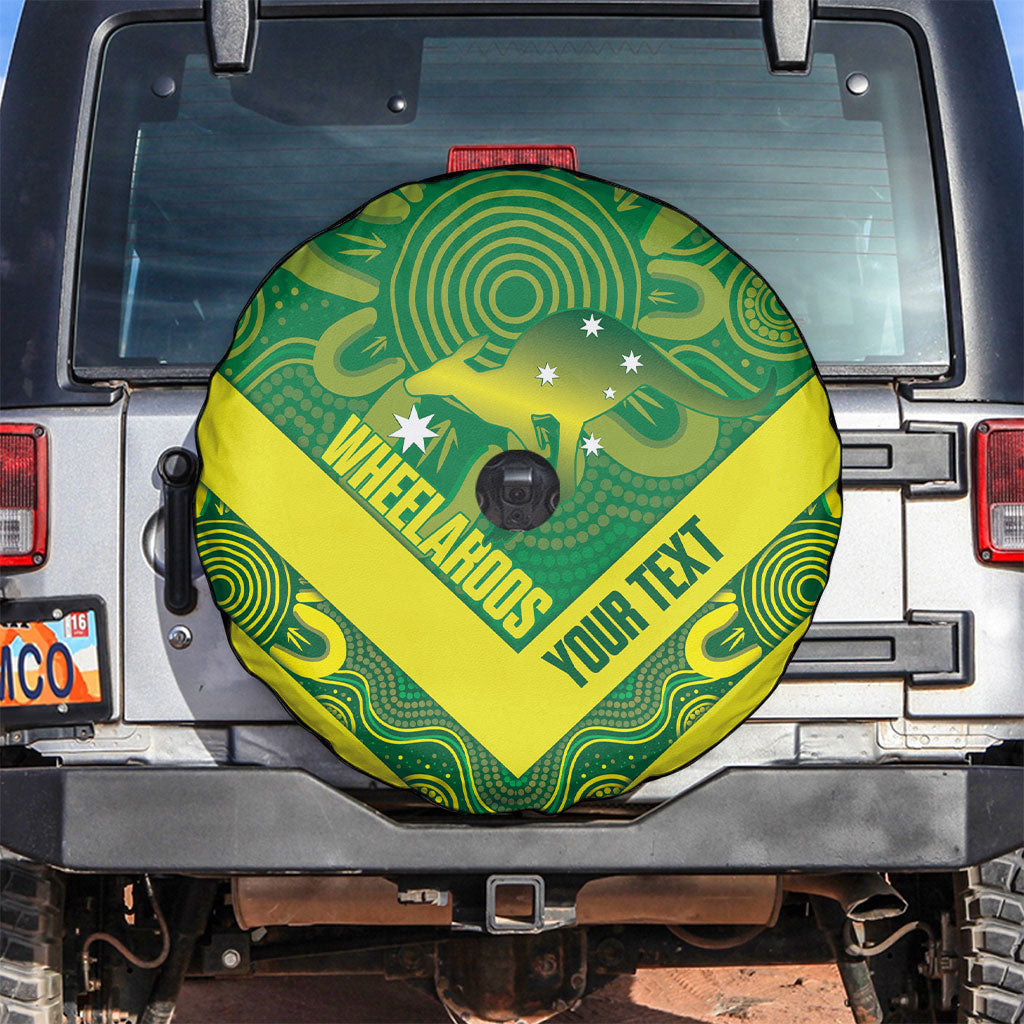 Australia Wheelaroos Rugby Custom Spare Tire Cover Go Aussie Kangaroo Indigenous Art