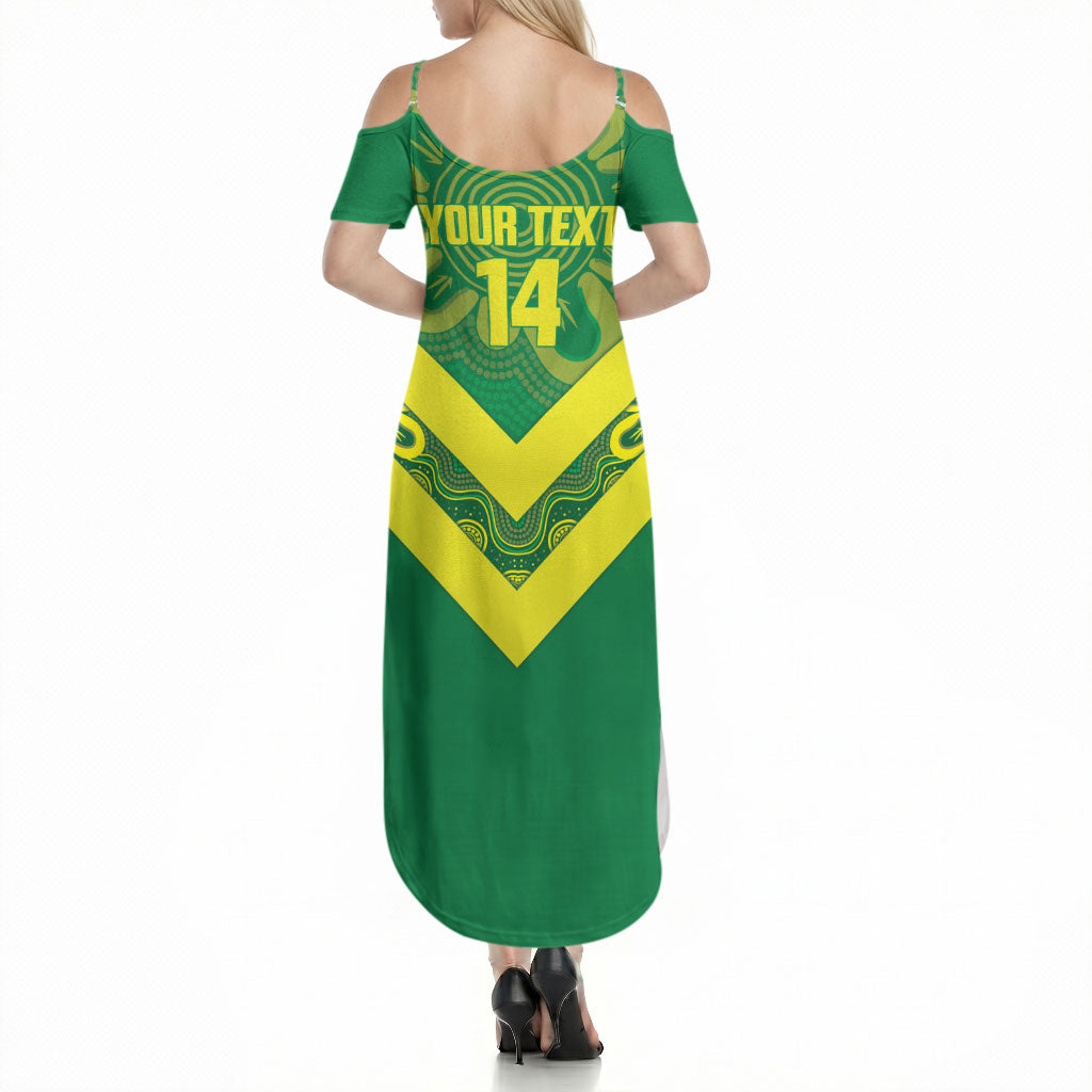 Australia Wheelaroos Rugby Custom Summer Maxi Dress Go Aussie Kangaroo Indigenous Art