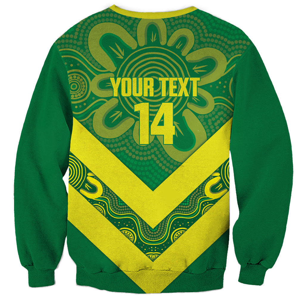 Australia Wheelaroos Rugby Custom Sweatshirt Go Aussie Kangaroo Indigenous Art