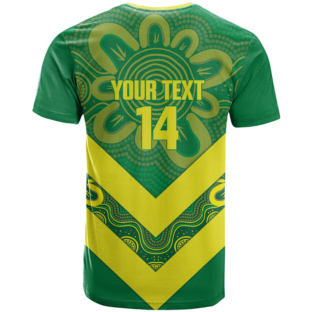 Australia Wheelaroos Rugby Custom T Shirt Go Aussie Kangaroo Indigenous Art