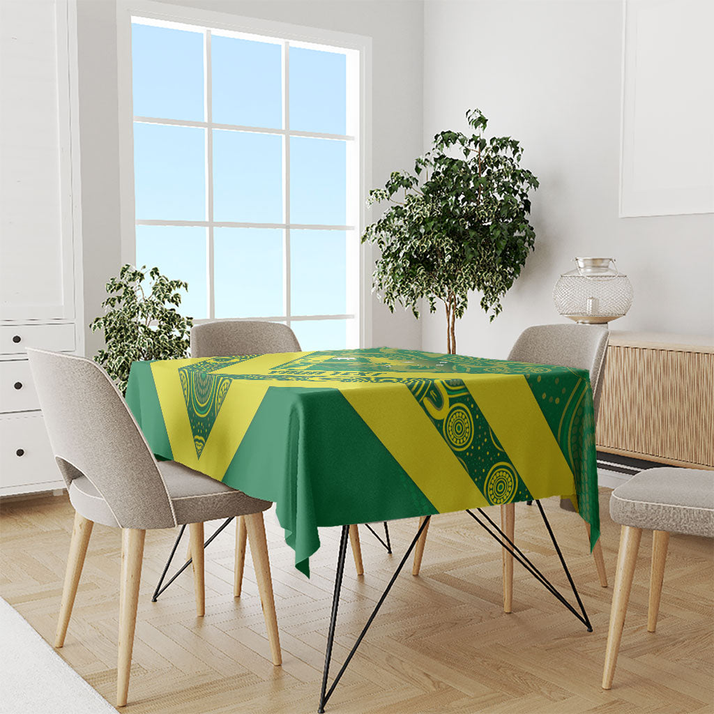 Australia Wheelaroos Rugby Custom Tablecloth Go Aussie Kangaroo Indigenous Art