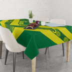 Australia Wheelaroos Rugby Custom Tablecloth Go Aussie Kangaroo Indigenous Art