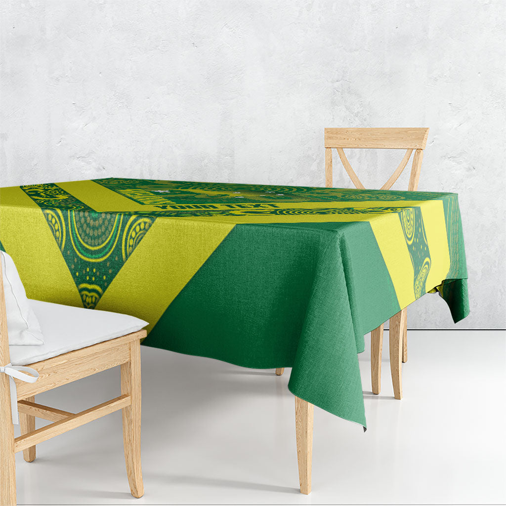 Australia Wheelaroos Rugby Custom Tablecloth Go Aussie Kangaroo Indigenous Art