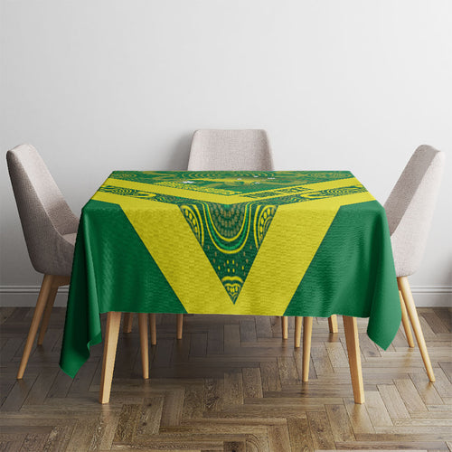 Australia Wheelaroos Rugby Custom Tablecloth Go Aussie Kangaroo Indigenous Art