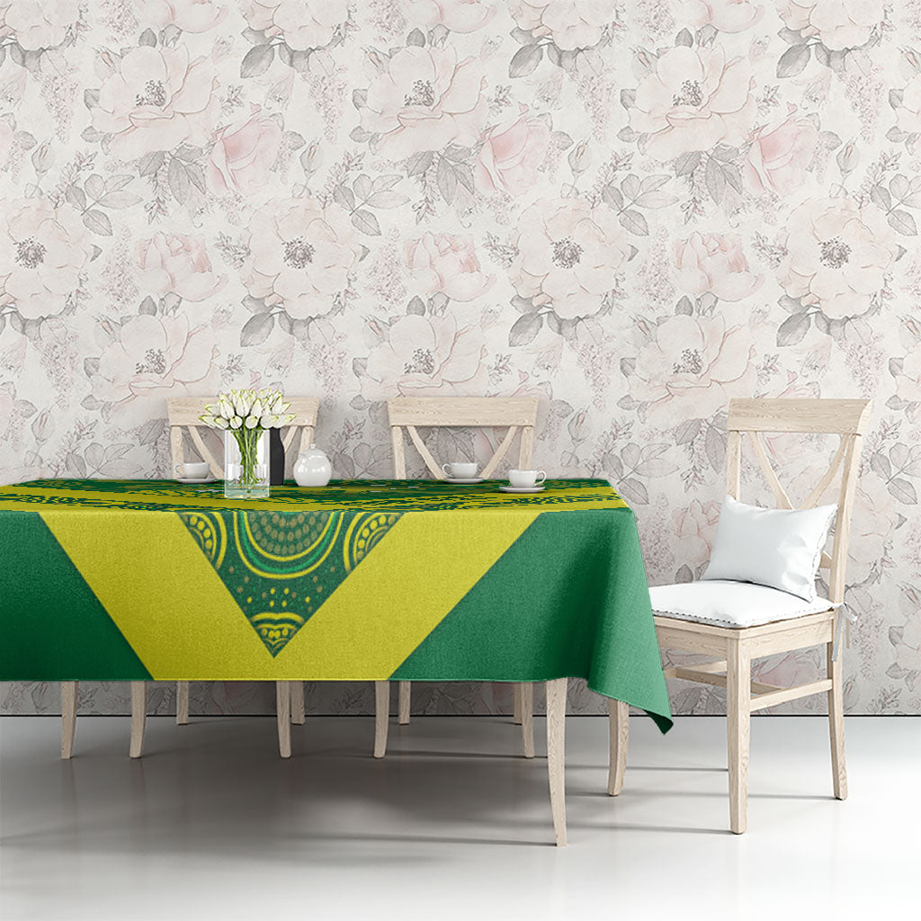Australia Wheelaroos Rugby Custom Tablecloth Go Aussie Kangaroo Indigenous Art