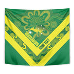 Australia Wheelaroos Rugby Custom Tapestry Go Aussie Kangaroo Indigenous Art