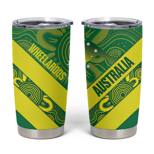 Australia Wheelaroos Rugby Tumbler Cup Go Aussie Kangaroo Indigenous Art