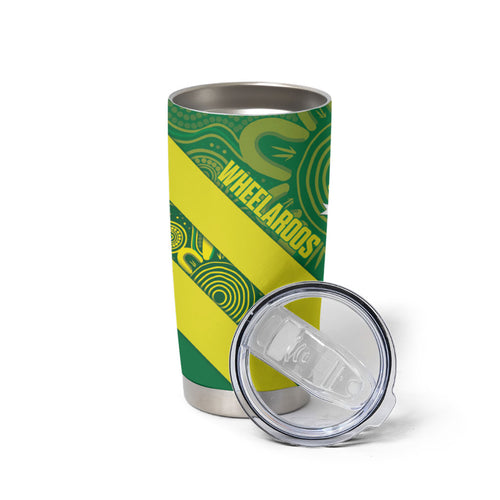 Australia Wheelaroos Rugby Tumbler Cup Go Aussie Kangaroo Indigenous Art