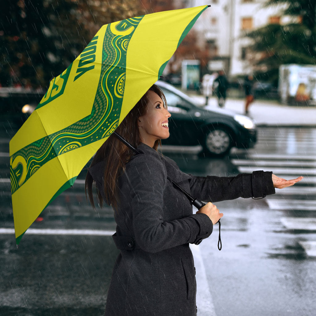 Australia Wheelaroos Rugby Custom Umbrella Go Aussie Kangaroo Indigenous Art