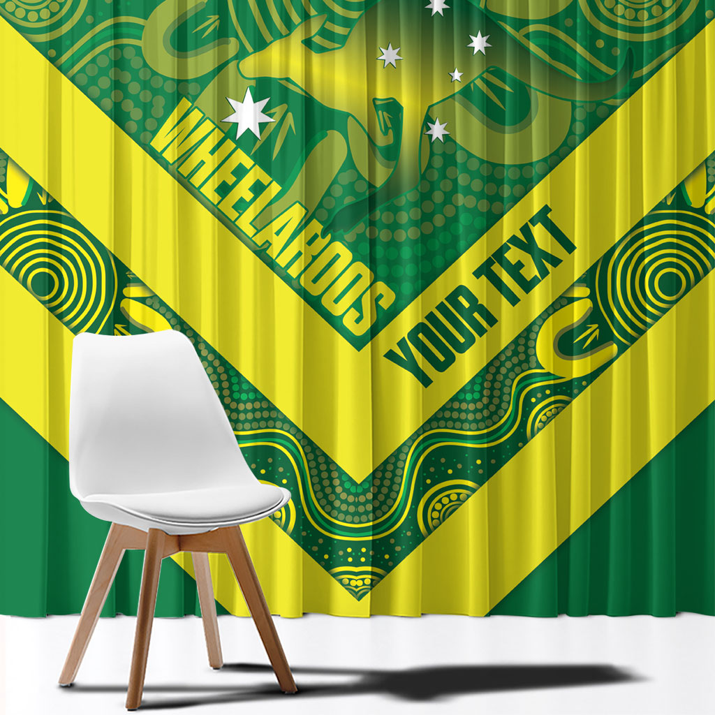 Australia Wheelaroos Rugby Custom Window Curtain Go Aussie Kangaroo Indigenous Art