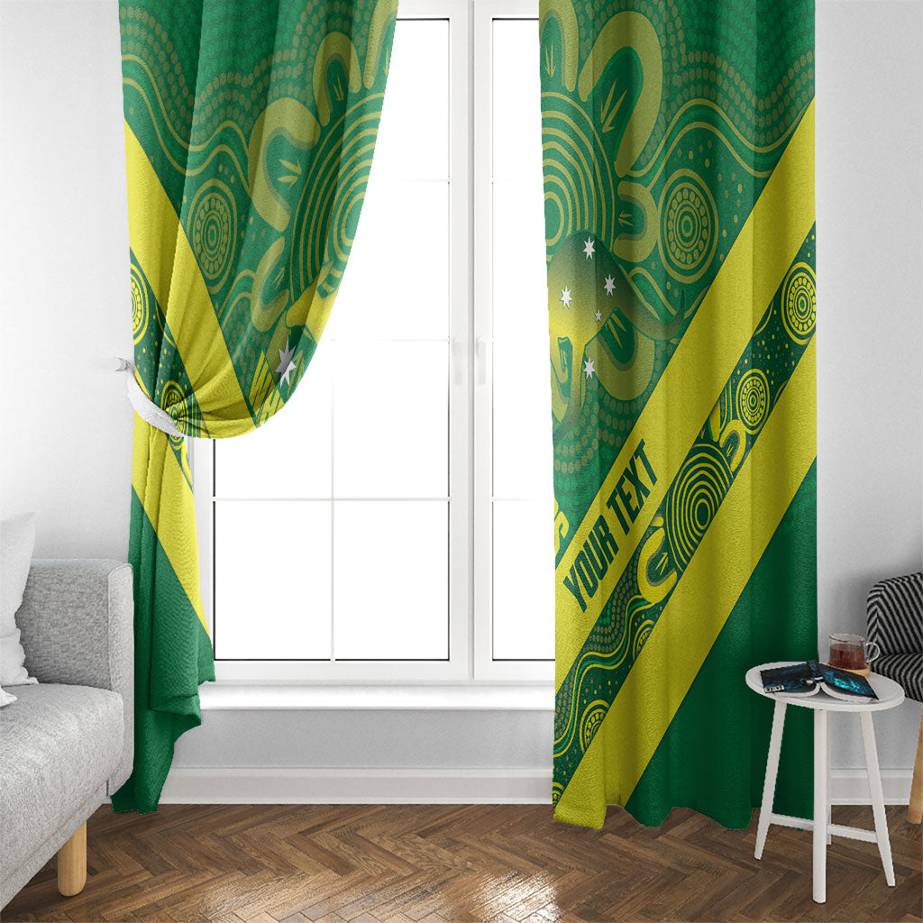 Australia Wheelaroos Rugby Custom Window Curtain Go Aussie Kangaroo Indigenous Art